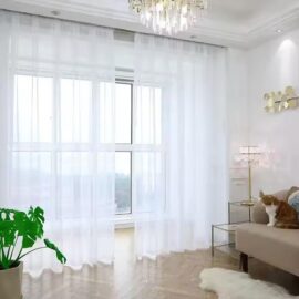 White Heavy Sheer For Window